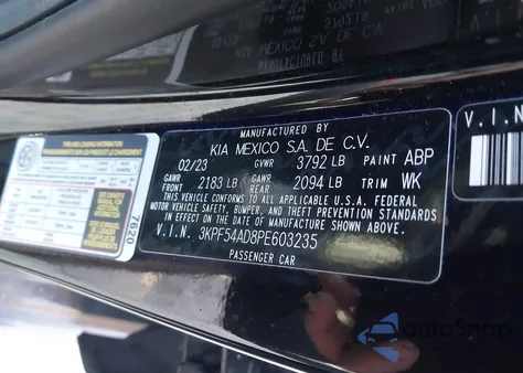 2023 Kia Forte Gt-Line z USA, uszkodzony, nr VIN 3KPF54AD8PE603235